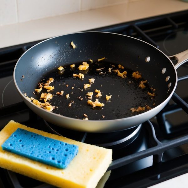 jak wyczyścić przypaloną patelnię