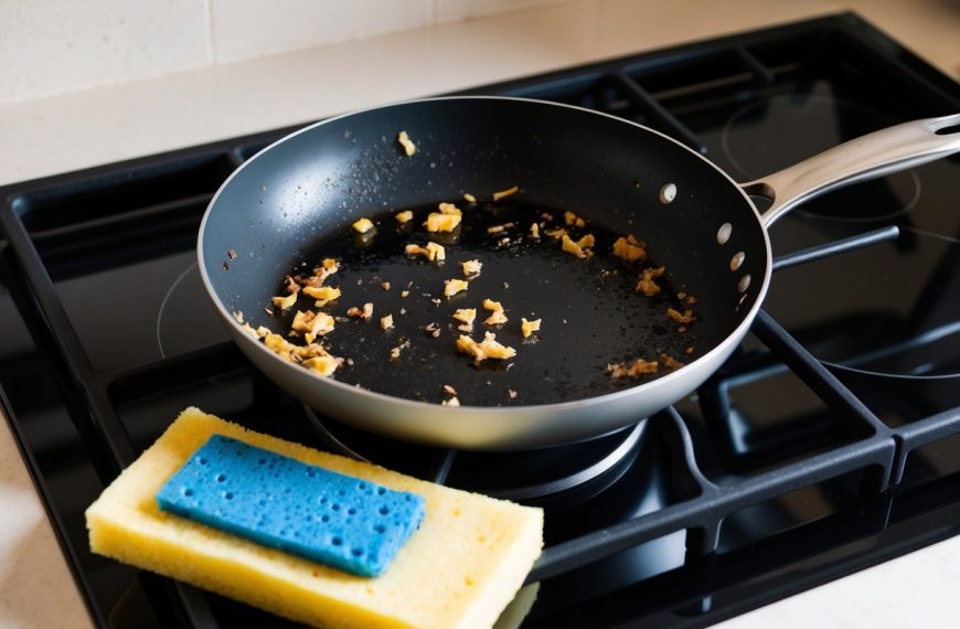jak wyczyścić przypaloną patelnię
