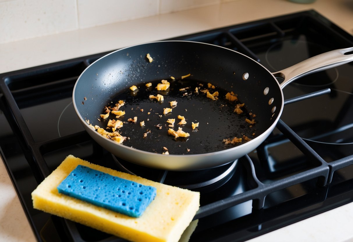 jak wyczyścić przypaloną patelnię